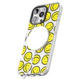 iPhone 16 Pro Max Happy Face Clear Pattern Black Impact Phone Case