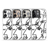 iPhone 16 Pro Max Abstract Continuous Line Faces Black on White Black Impact Phone Case