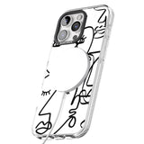 iPhone 16 Pro Max Abstract Continuous Line Faces Black on White Black Impact Phone Case