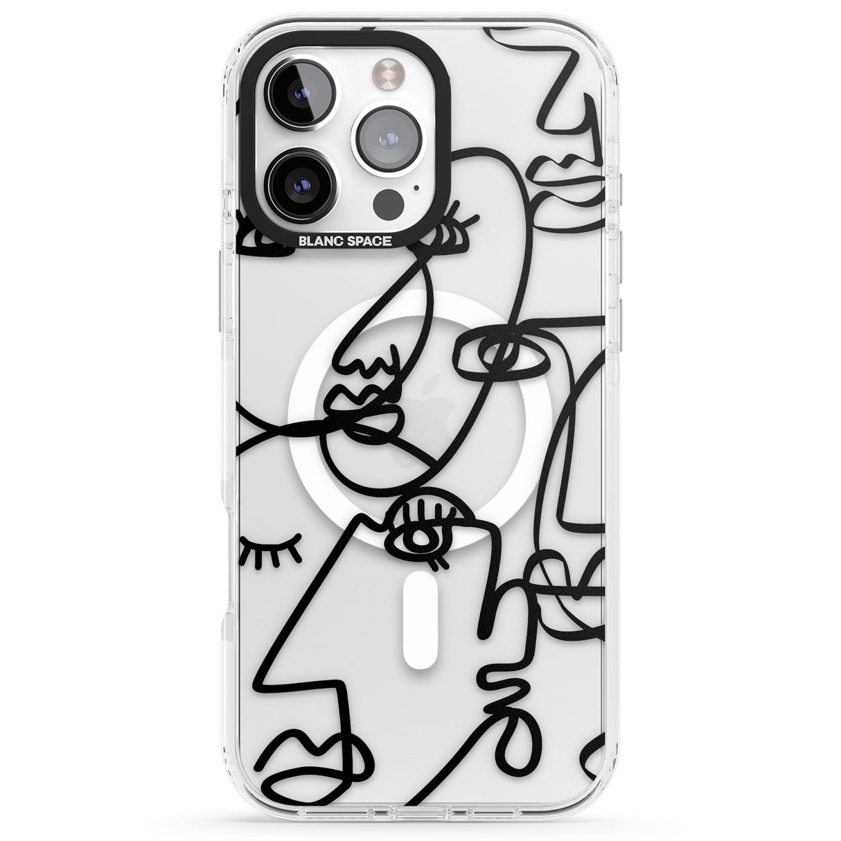 Abstract Continuous Line Faces Black on Clear