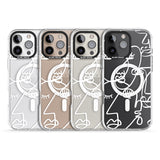 iPhone 16 Pro Max Abstract Continuous Line Faces White on Clear Black Impact Phone Case