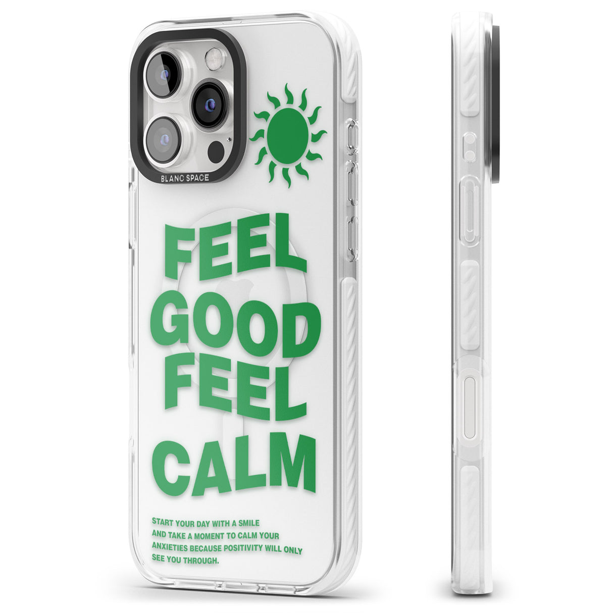 iPhone 16 Pro Max Feel Good Feel Calm (Green) Black Impact Phone Case