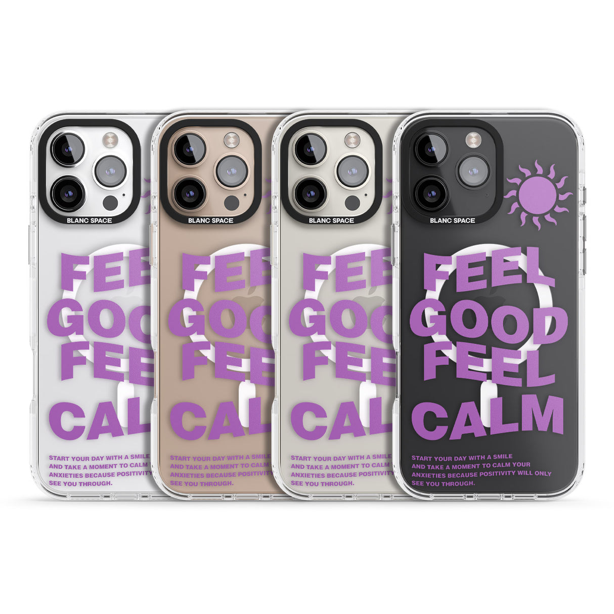 iPhone 16 Pro Max Feel Good Feel Calm (Purple) Black Impact Phone Case