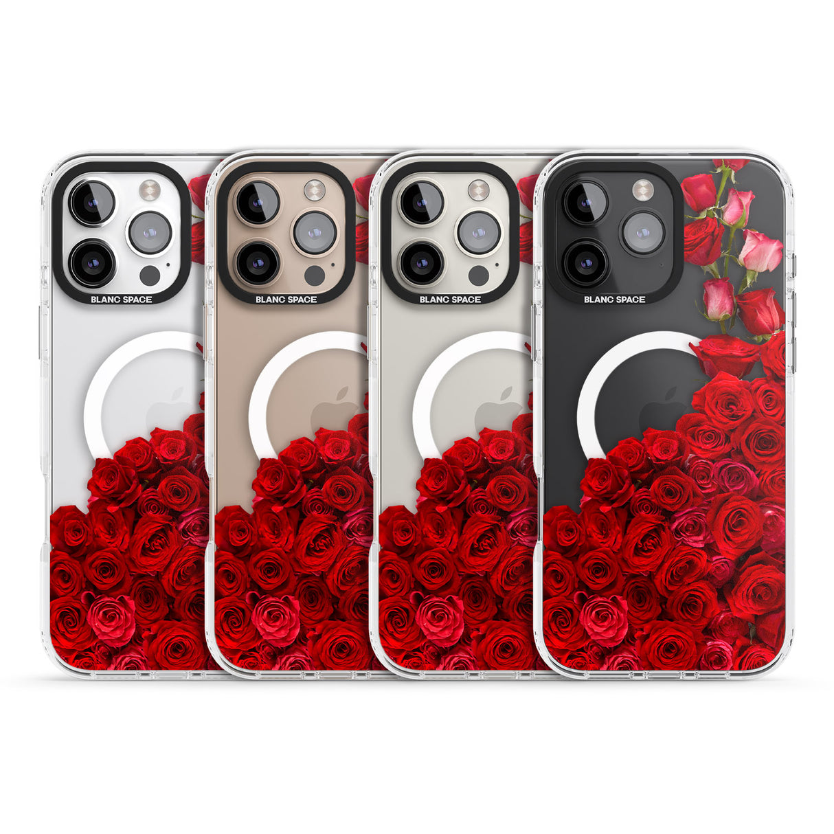 iPhone 16 Pro Max Floral Roses Black Impact Phone Case