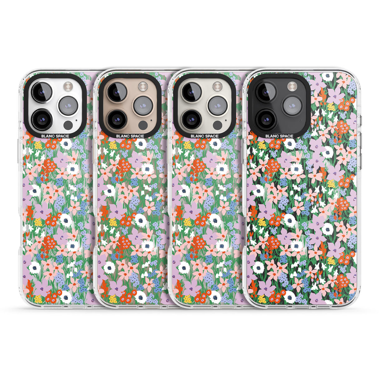 iPhone 16 Pro Max Jazzy Floral Mix: Transparent Black Impact Phone Case