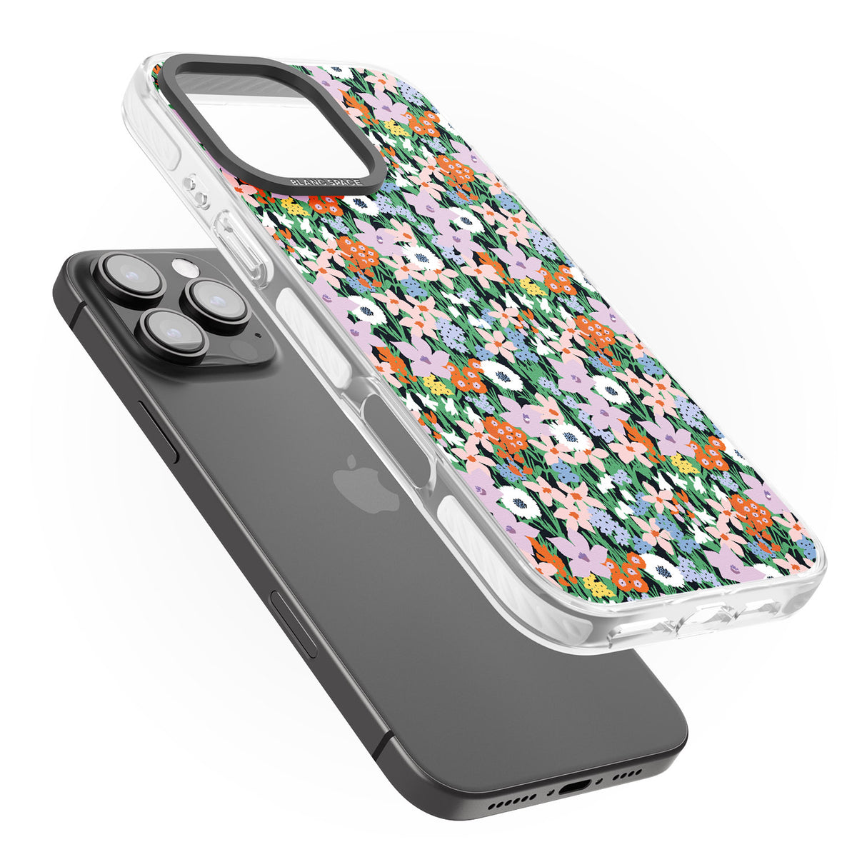 iPhone 16 Pro Max Jazzy Floral Mix: Solid Black Impact Phone Case