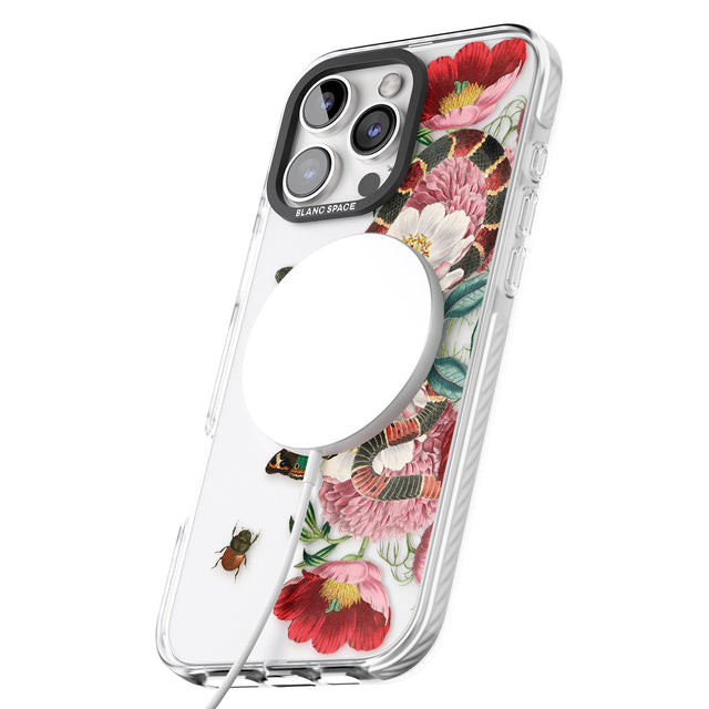 iPhone 16 Pro Max Floral Snake Black Impact Phone Case