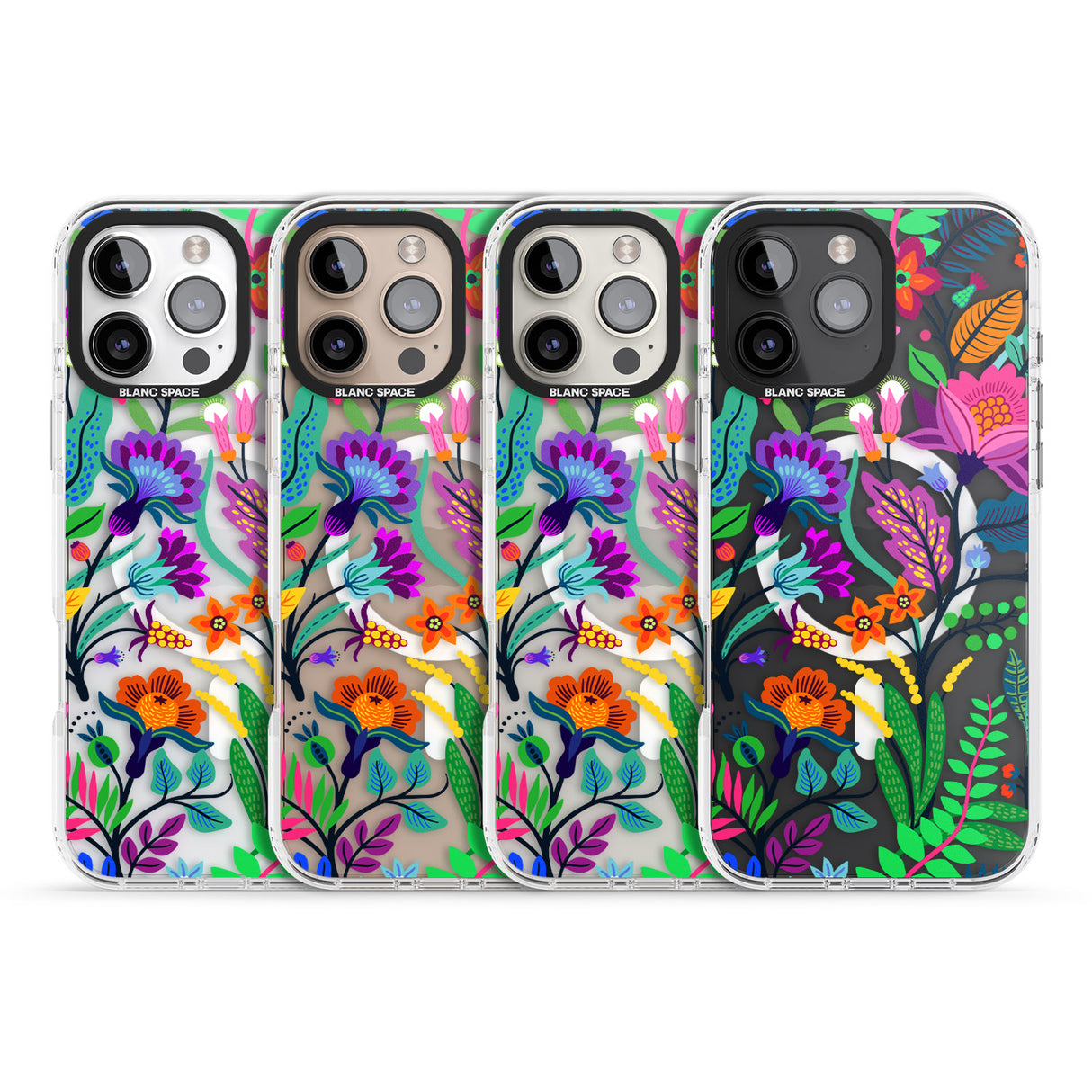 iPhone 16 Pro Max Floral Vibe Black Impact Phone Case