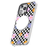 iPhone 16 Pro Max Checkered Blossom Black Impact Phone Case