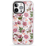 iPhone 16 Pro Max Floral Menagerie Transparent Design Black Impact Phone Case