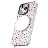 iPhone 16 Pro Max Small Pink Blossoms Transparent Design Black Impact Phone Case