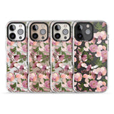 iPhone 16 Pro Max Leafy Floral Pattern Transparent Design Black Impact Phone Case