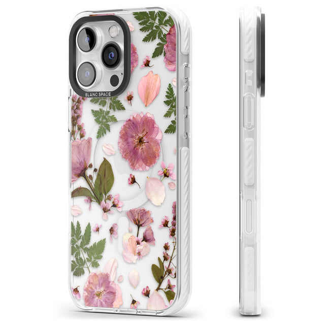 iPhone 16 Pro Max Natural Arrangement of Flowers & Leaves Design Black Impact Phone Case