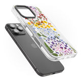 iPhone 16 Pro Max Wild Flower Stripe Design Black Impact Phone Case