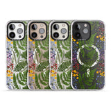 iPhone 16 Pro Max Busy Floral and Fern Design Black Impact Phone Case