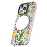 iPhone 16 Pro Max Busy Floral and Fern Design Black Impact Phone Case