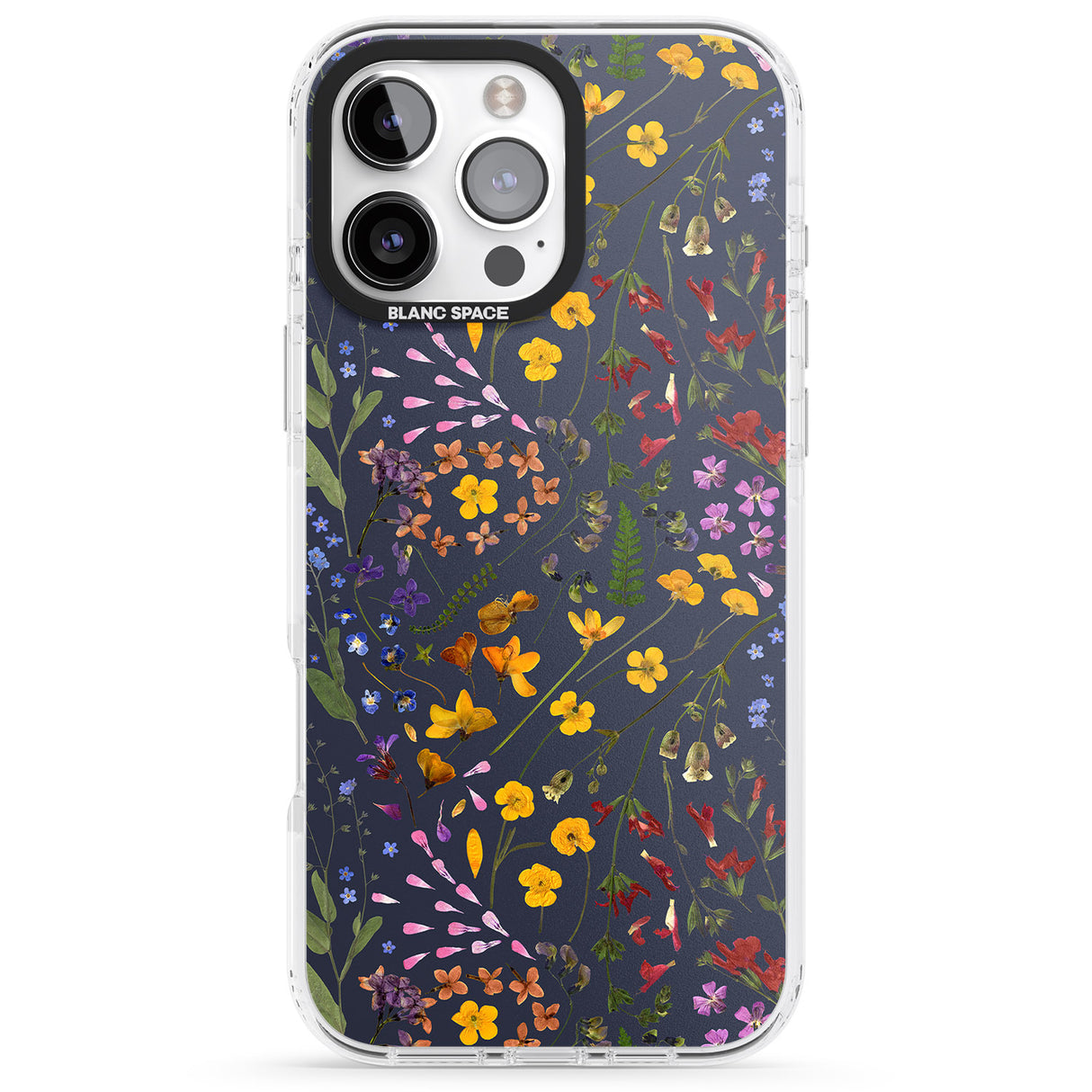 Wildflower & Leaves Cluster Design - Navy