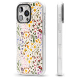 iPhone 16 Pro Max Wildflower & Leaves Cluster Design - Cream Black Impact Phone Case