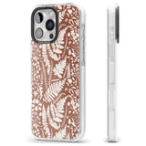 iPhone 16 Pro Max Wildflowers and Ferns on Terracotta Black Impact Phone Case