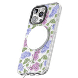 iPhone 16 Pro Max Purple Blossoms Transparent Floral Black Impact Phone Case