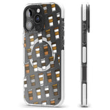 iPhone 16 Pro Max Coffee Cup Pattern Black Impact Phone Case