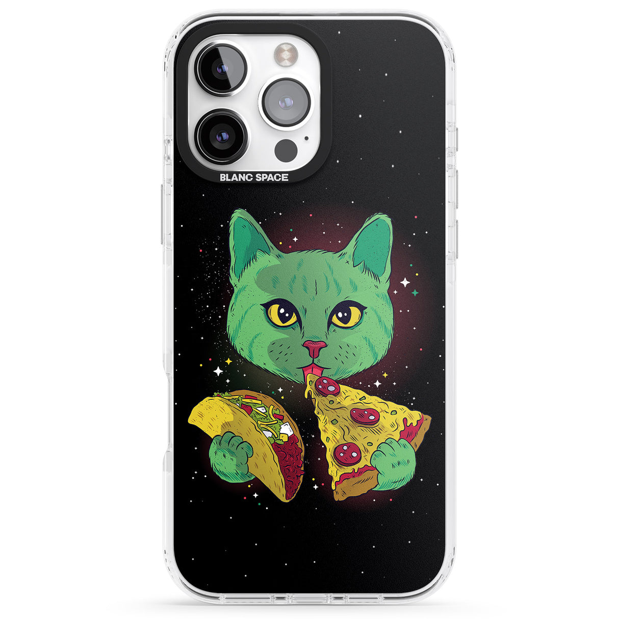 iPhone 16 Pro Max Pizza Purr Black Impact Phone Case