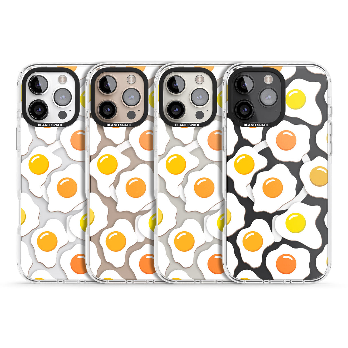 iPhone 16 Pro Max Fried Egg Pattern Black Impact Phone Case