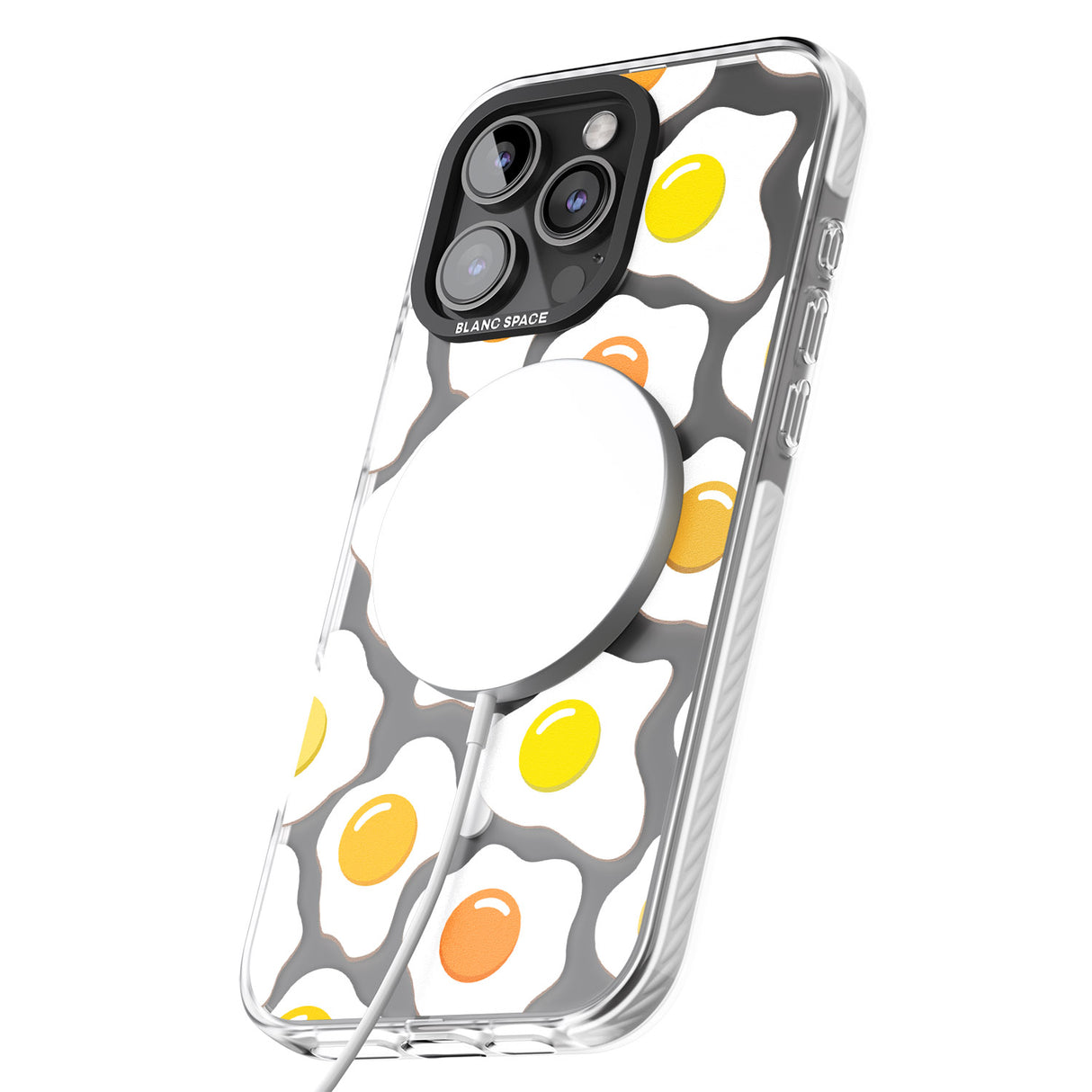 iPhone 16 Pro Max Fried Egg Pattern Black Impact Phone Case