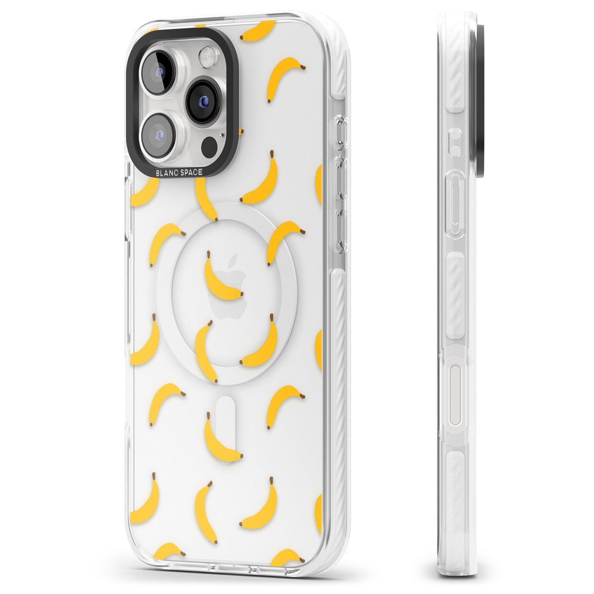 iPhone 16 Pro Max Banana Pattern Black Impact Phone Case