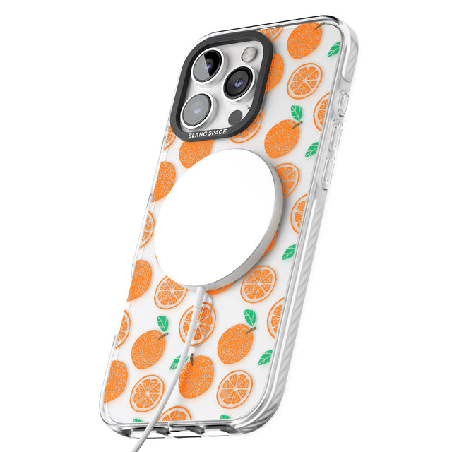 iPhone 16 Pro Max Orange Pattern Black Impact Phone Case