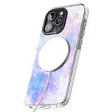 iPhone 16 Pro Max Light Blue Galaxy Pattern Design Black Impact Phone Case