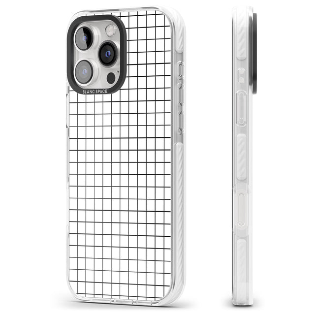 iPhone 16 Pro Max Simplistic Small Grid Designs White Black Impact Phone Case