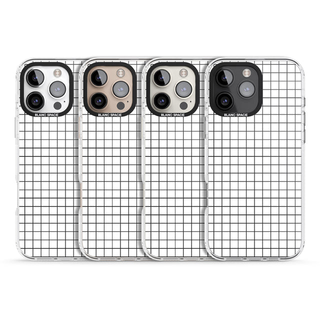 iPhone 16 Pro Max Simplistic Small Grid Designs White Black Impact Phone Case