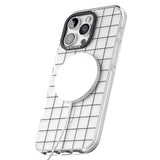 iPhone 16 Pro Max Simplistic Large Grid Pattern Black (Transparent) Black Impact Phone Case