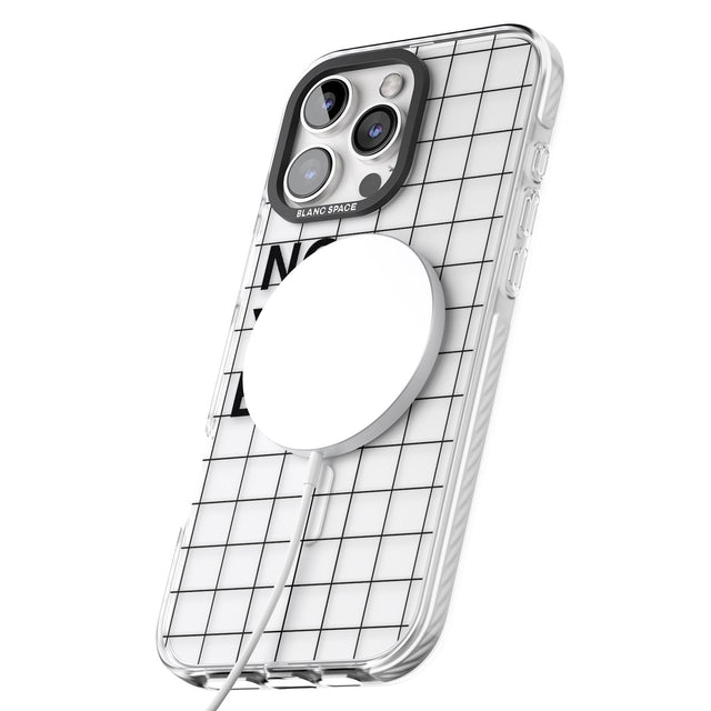 iPhone 16 Pro Max Grid Pattern Not Your Babe Black Impact Phone Case