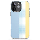 iPhone 16 Pro Max Abstract Grid Blue & Yellow Black Impact Phone Case