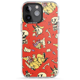 iPhone 16 Pro Max Red Retro Halloween Pattern Black Impact Phone Case