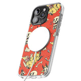 iPhone 16 Pro Max Red Retro Halloween Pattern Black Impact Phone Case