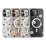 Spiders and Flowers Pattern Impact Magsafe Phone Case for iPhone 16 Pro, iPhone 16 Pro Max