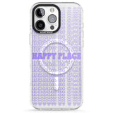 iPhone 16 Pro Max Happy Place (Purple) Black Impact Phone Case + Magsafe