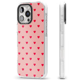 iPhone 16 Pro Max Small Heart Pattern: Red & Pink Black Impact Phone Case