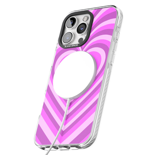 iPhone 16 Pro Max Pink Heart Illusion Black Impact Phone Case