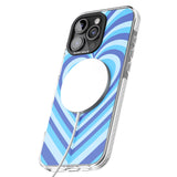 iPhone 16 Pro Max Blue Heart Illusion Black Impact Phone Case