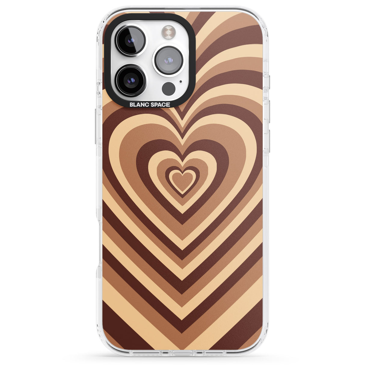 iPhone 16 Pro Max Latte Heart Illusion Black Impact Phone Case