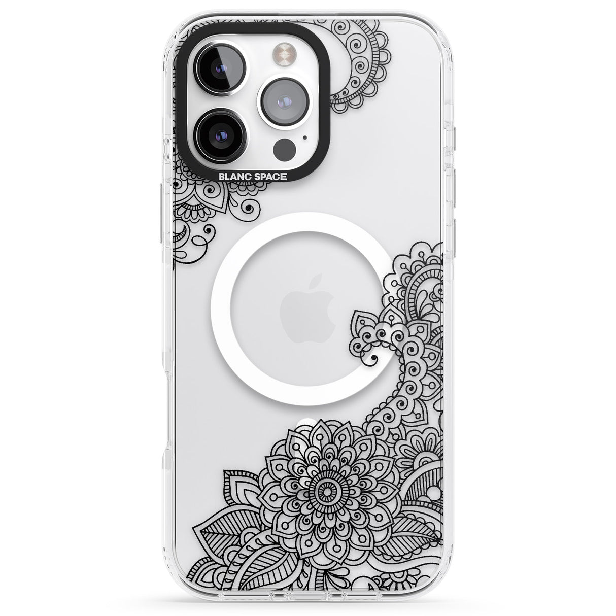 iPhone 16 Pro Max Black Henna Botanicals Black Impact Phone Case