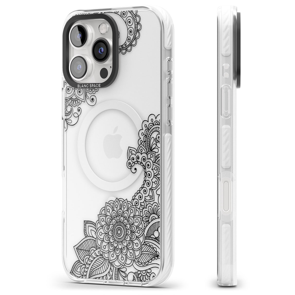 iPhone 16 Pro Max Black Henna Botanicals Black Impact Phone Case