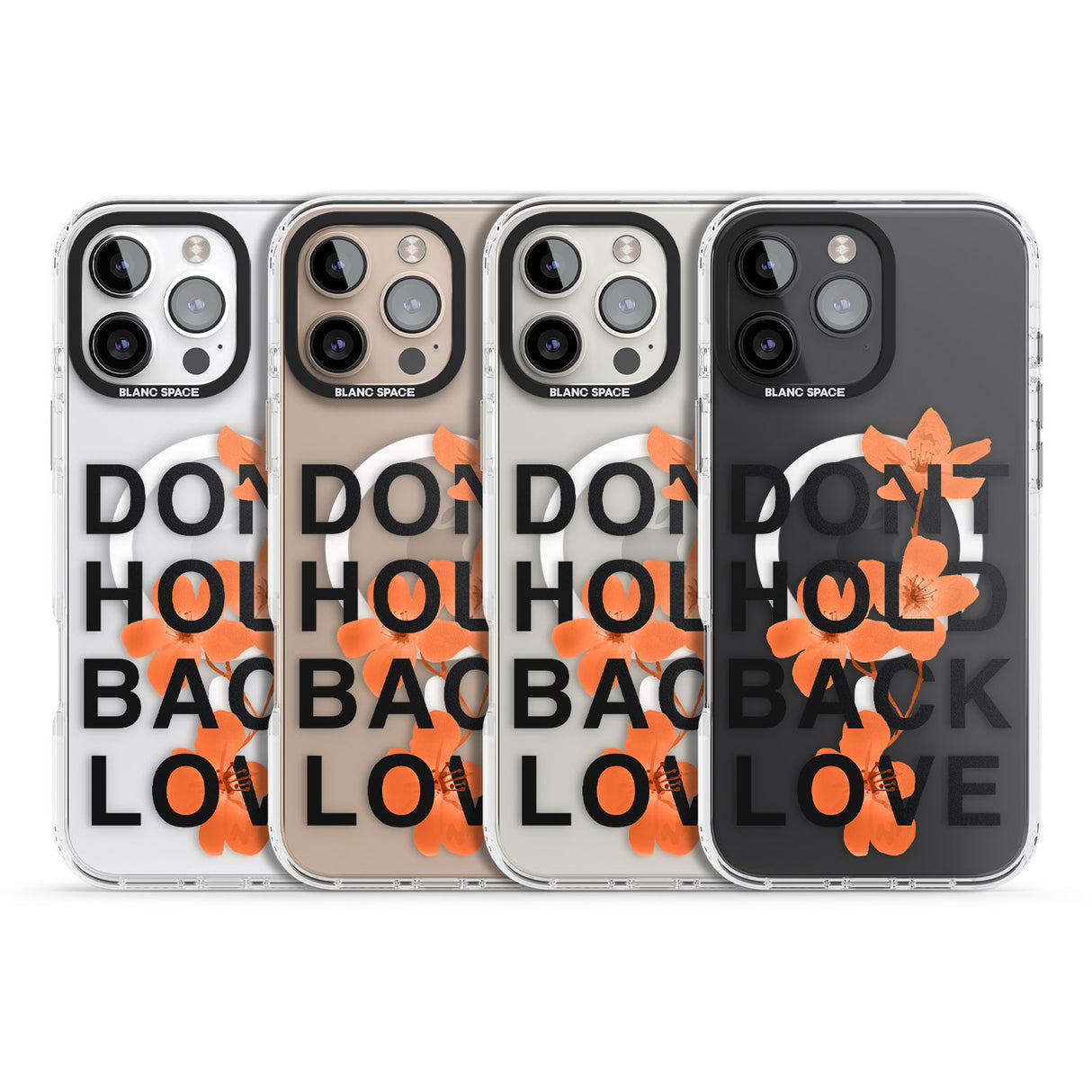 iPhone 16 Pro Max Don't Hold Back Love - Orange & Black Black Impact Phone Case