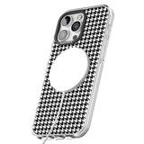 iPhone 16 Pro Max Black Houndstooth Pattern Black Impact Phone Case