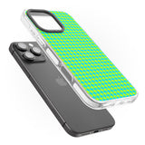 iPhone 16 Pro Max Neon Lime & Turquoise Houndstooth Pattern Black Impact Phone Case