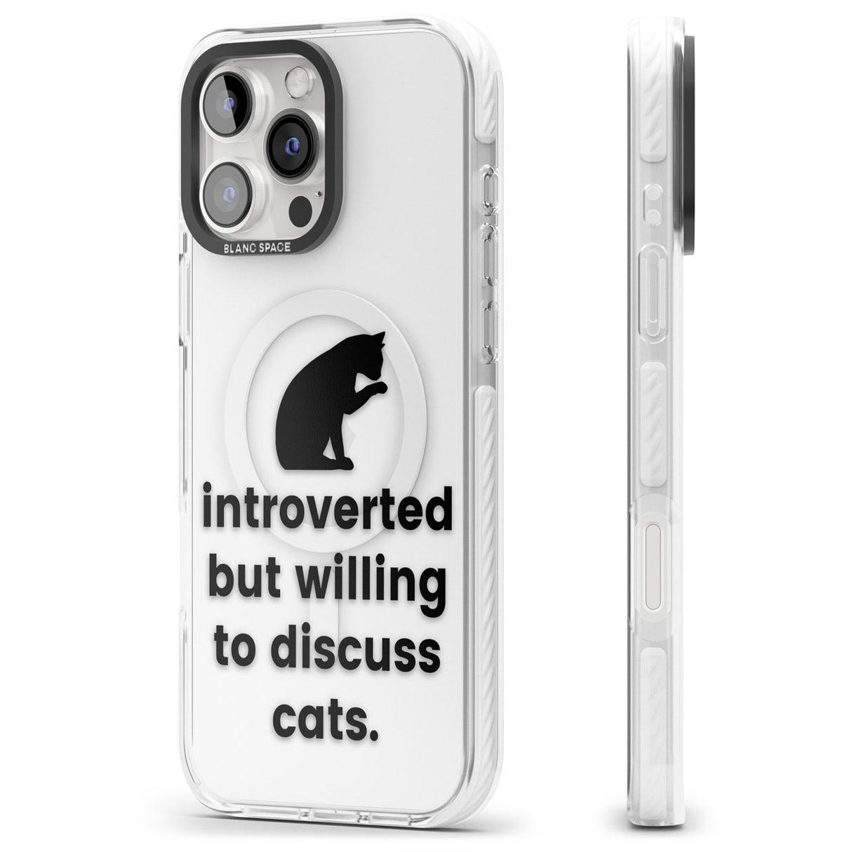 Introverted But Willing To Discuss Cats Impact Magsafe Phone Case for iPhone 16 Pro, iPhone 16 Pro Max